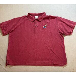 VTG Walt‎ Disney World Goofy Polo Shirt Adult 2XL Red Short Sleeve Button Boxy.